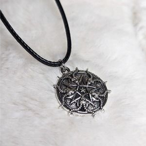 Pentagram Satanic Baphomet Charm Necklace